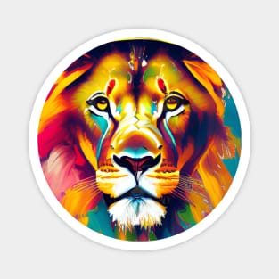 Colorful lion painting Magnet